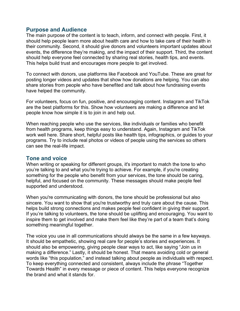 Peak Vista style guide template and content standards visuals
