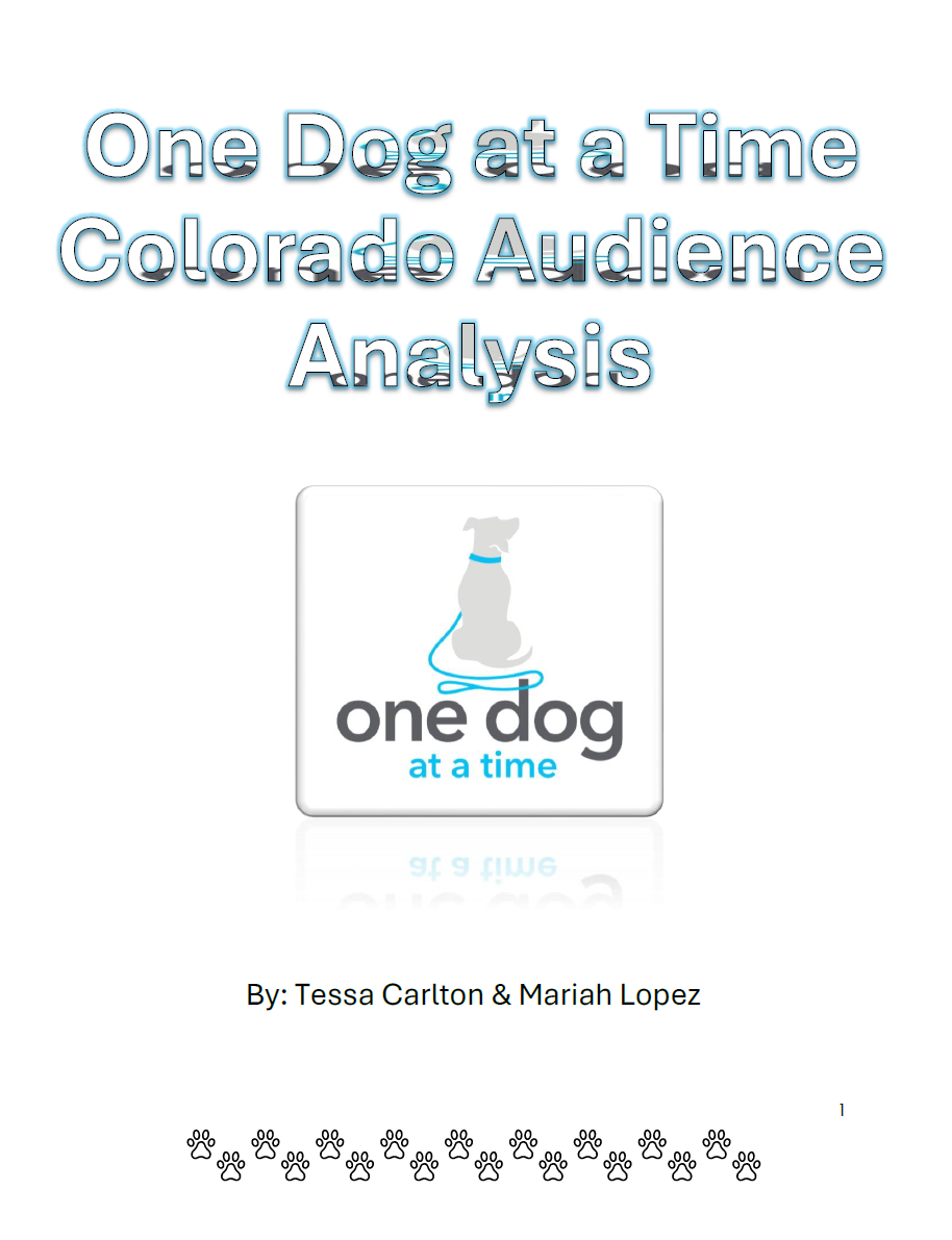 One Dog at a Time Colorado audience research and content strategy findings