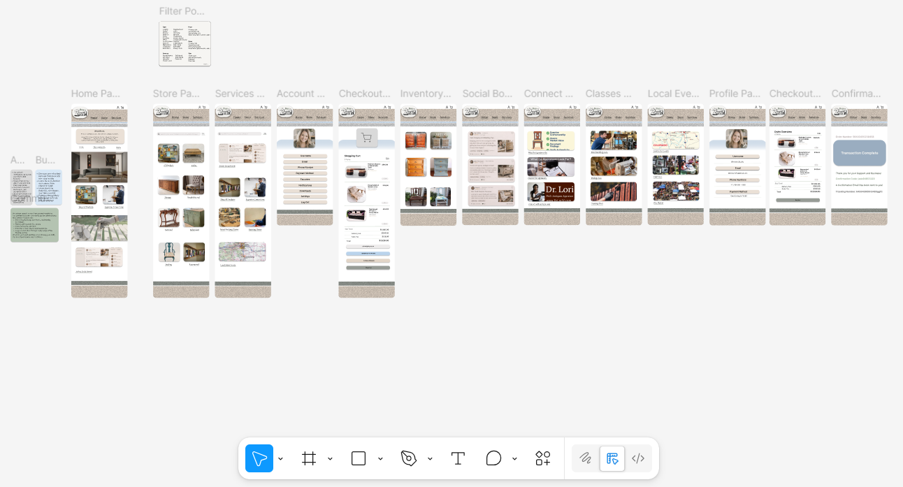 Furniture flipping app concept overview screens