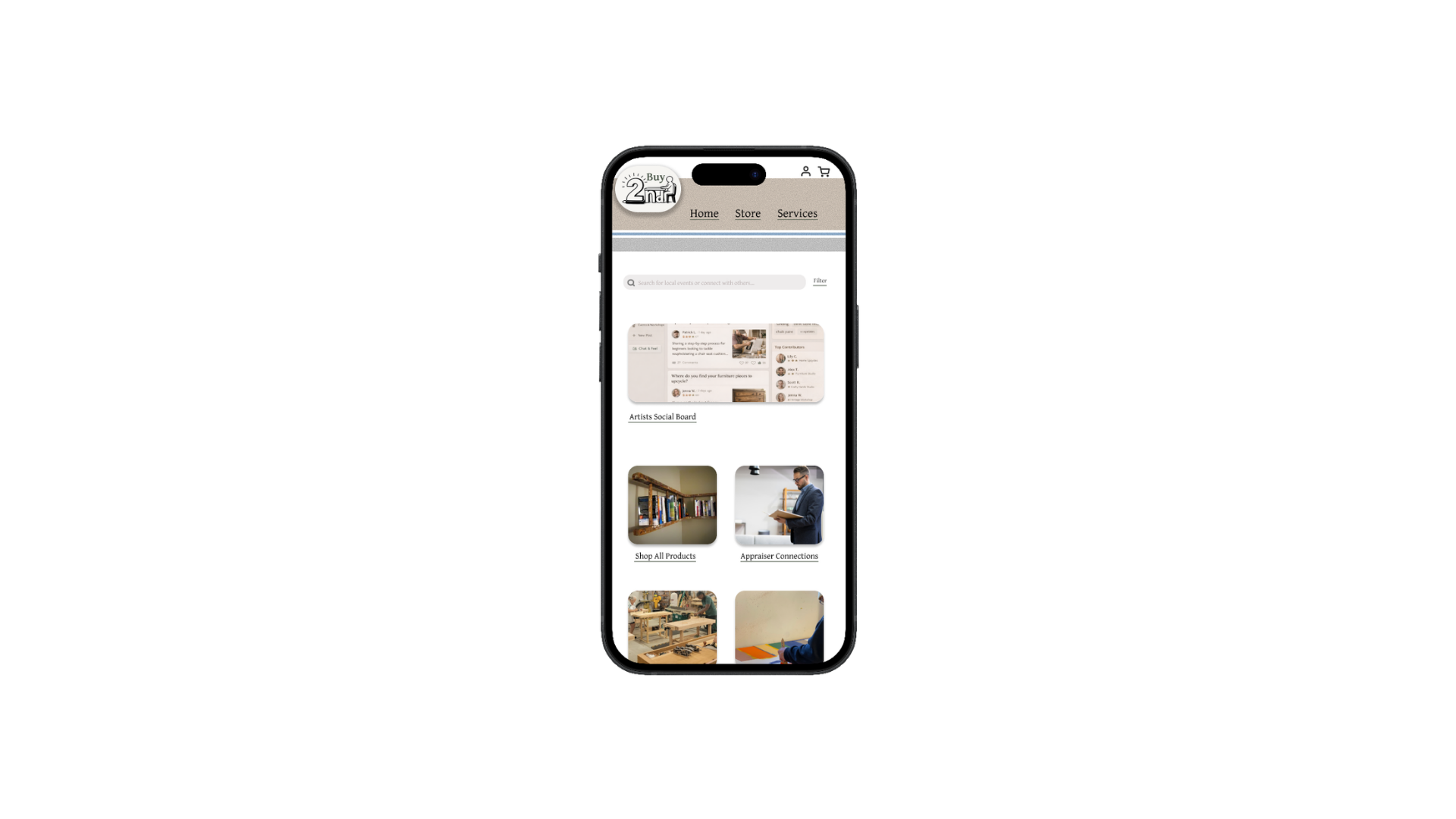 iPhones mockup showing furniture flipping app discovery