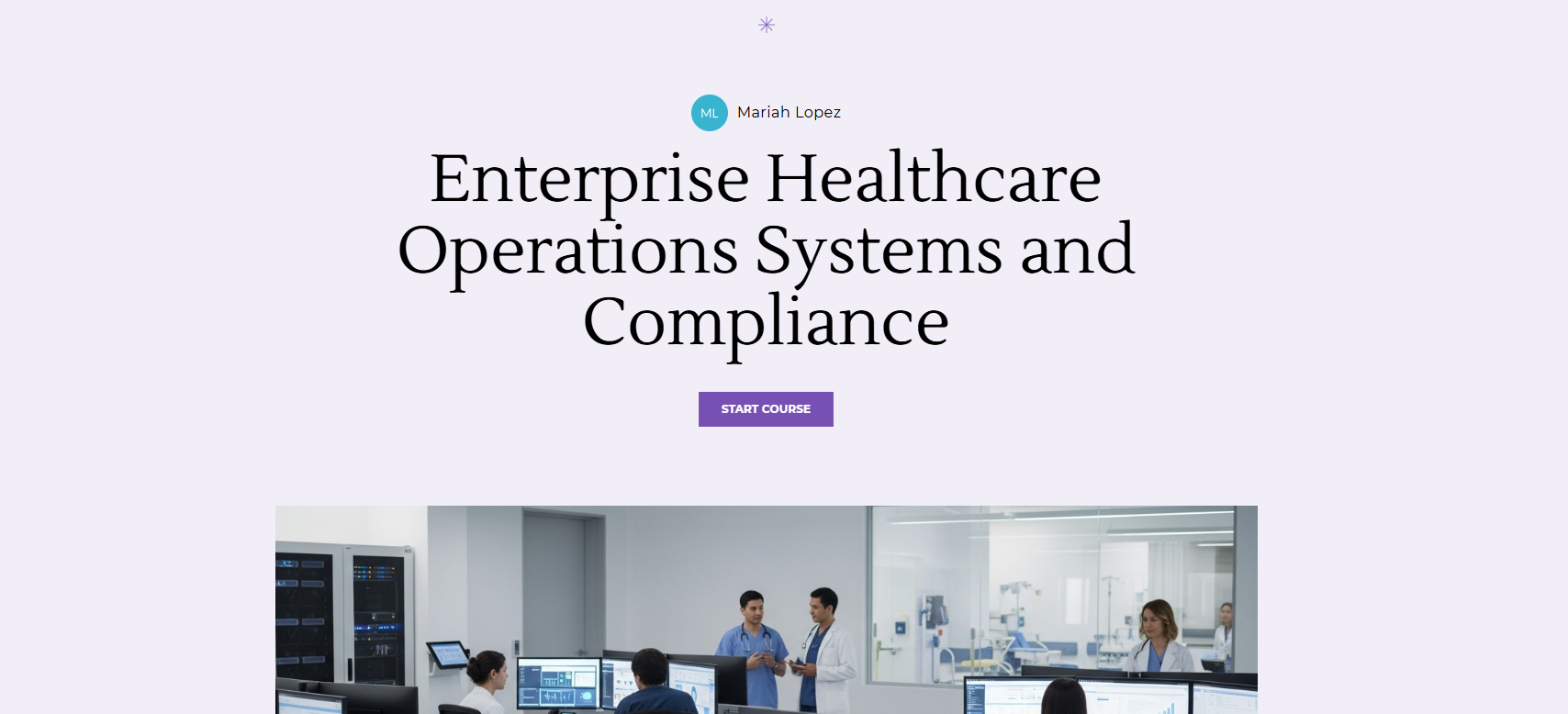 Enterprise healthcare eLearning systems compliance overview screen